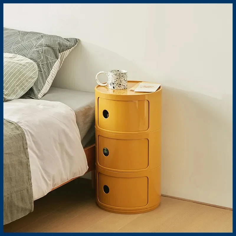 Bedside Cabinet Modern Simple White Round Creative Mini Simple Small Side Table Portable Nightstands Furniture