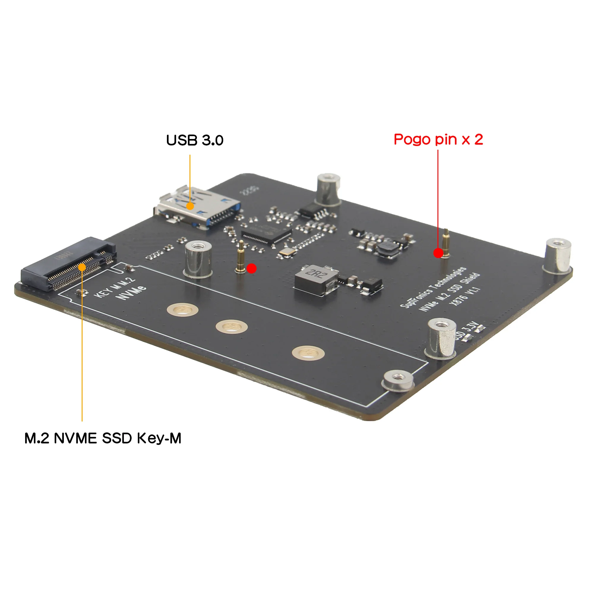 Raspberry Piの開発ボード,4モデルb,M.2 nvme sata ssdシールド/x876