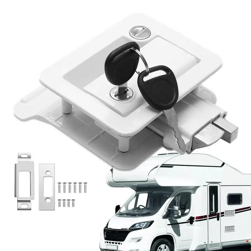 

RV Lock Latch Handle With Built-in Deadbolt Anti-Theft Portable RV Accessories Camping Supplies For Motorhomes Caravans