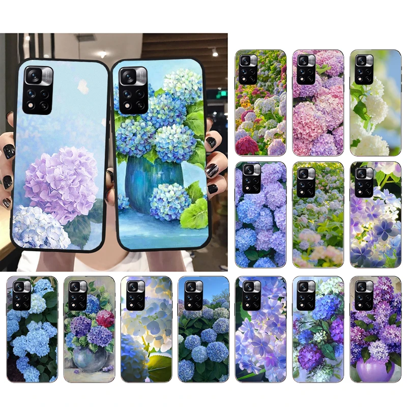 

Hydrangea Flower Painting Phone Case For Xiaomi Redmi Note 12 Pro 11S 11 10 Pro 10S Note 12R 12S 12 ProPlus Redmi 10 9C 12 Shell