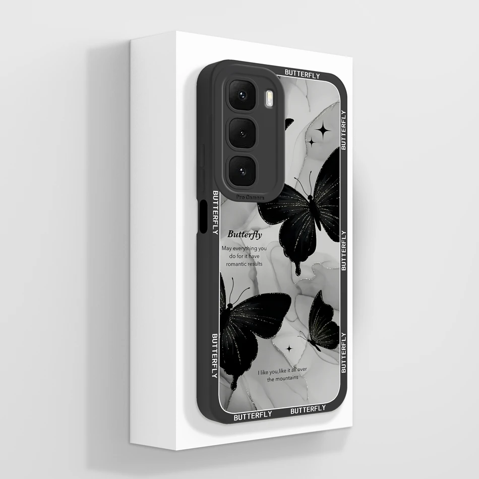 Ink Butterfly Creative Phone Case - Soft Smooth Liquid Silicone Protective Shell