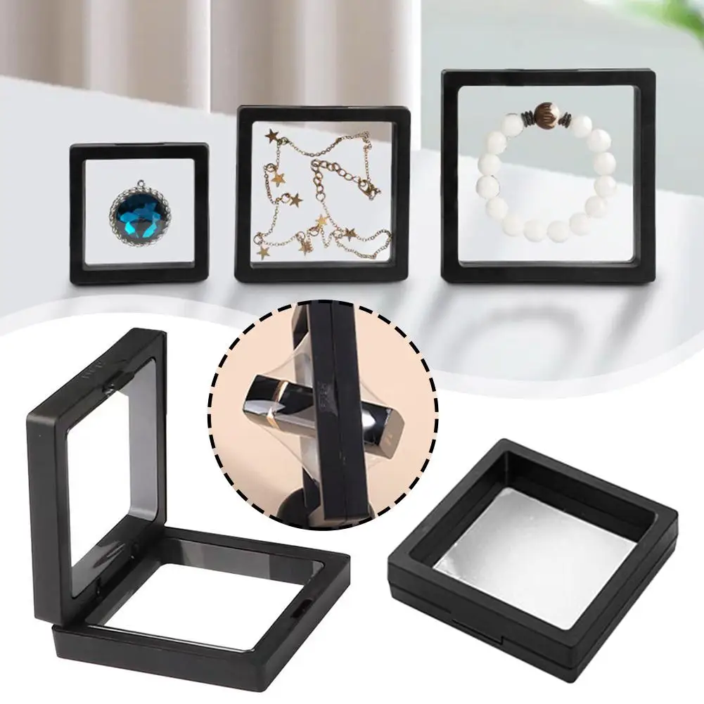

Floating Frame 3D Display Jewelry Box Suspension Storage Antioxidation Film Jewelry Holder Frames Flexi PE Floating Organiz T4M8