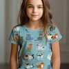 Kids Clothes Children's T-Shirt Girl Short Sleeve Top Cartoon Cat Kawaii Girls Summer Clothes Child T-Shirt  Children's Clothing 2