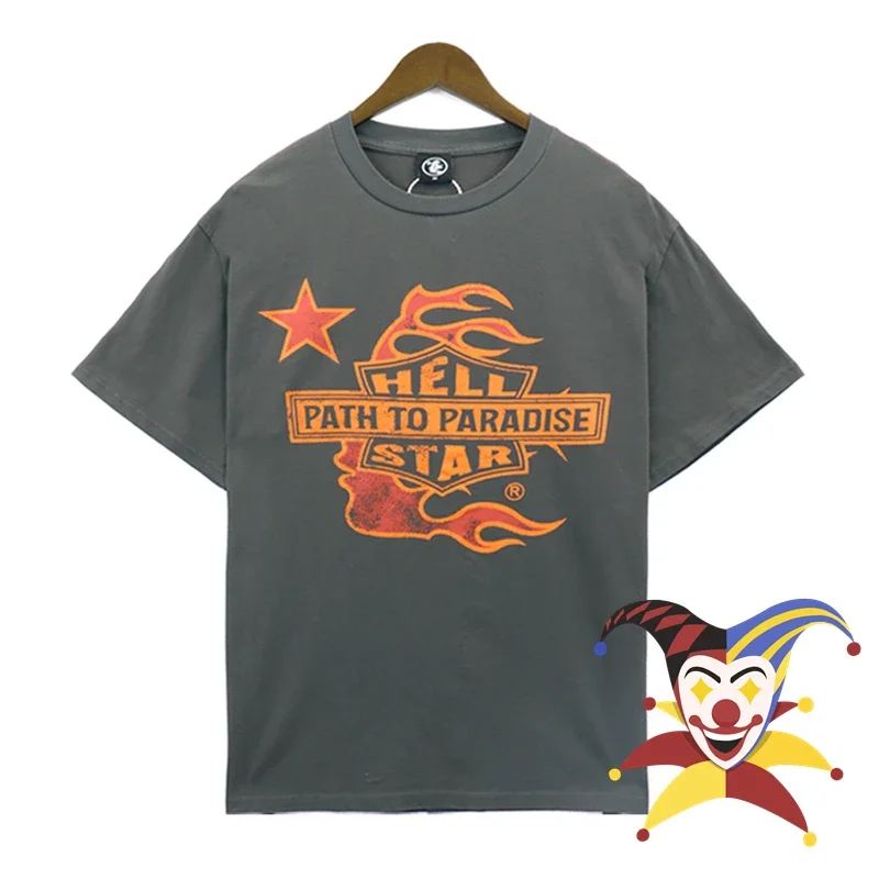 

Washed Gray Hellstar Studios T-Shirt Men Women Casual Tee Top