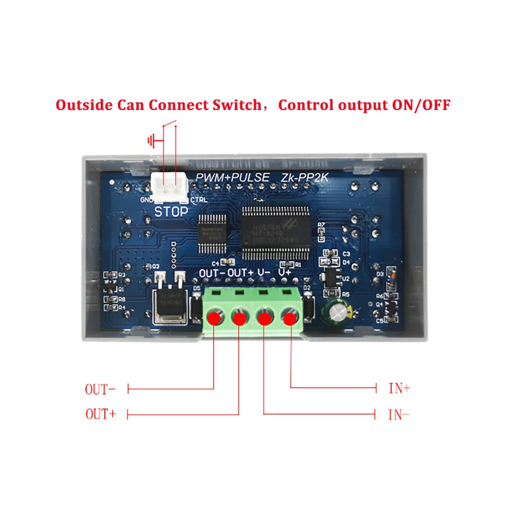 ZK-PP2K DC3.3-30V PWM Signal Generator 8A Dual Mode Motor Driver Module LCD PWM Pulse Frequency Duty Cycle Adjustable Module 5