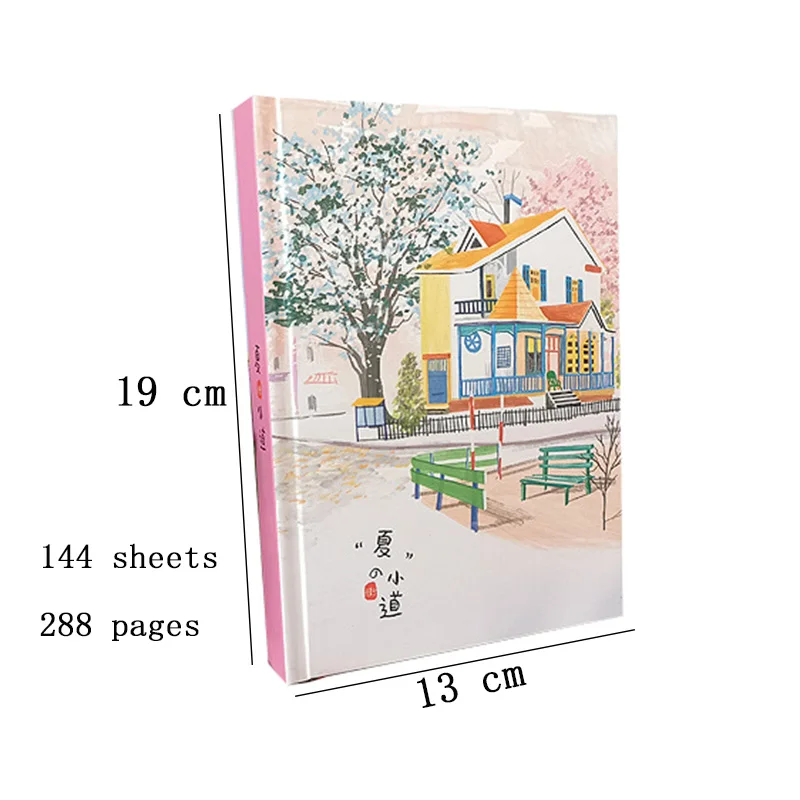 Caderno de Capa Dura Ilustrada para Estudantes Capa Dura Diário Grosso Caderno Página para Colorir Bonito Fofo 144 Folhas b6 - Imagem 4