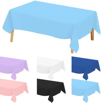 Tovaglia in plastica usa e getta multi colore solido da 1/5 pezzi 137 × 183 cm Tovaglia rettangolare per eventi di nozze di compleanno Decorazioni per feste 1