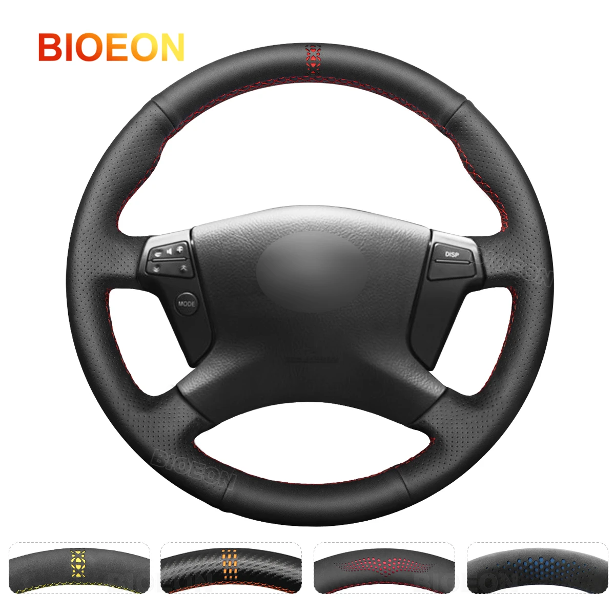 

BIOEON Black PU Artificial Leather Steering Wheel Cover Braid for Toyota Avensis 2003 2004 2005 2006 2007 2008