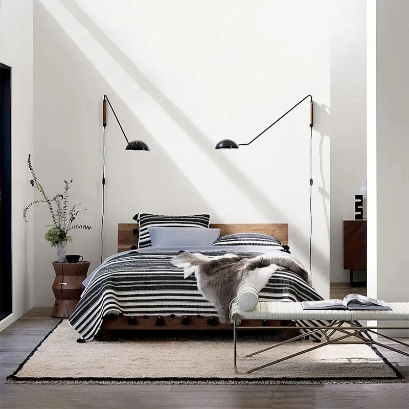 Nordic Solid Wood Rotatable Wall Lamp 2