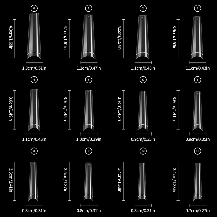 Transparent Stiletto fake nails Acrylic Ballerina Nail Tips Long Shape Half Cover Coffin Professional False Art Nails