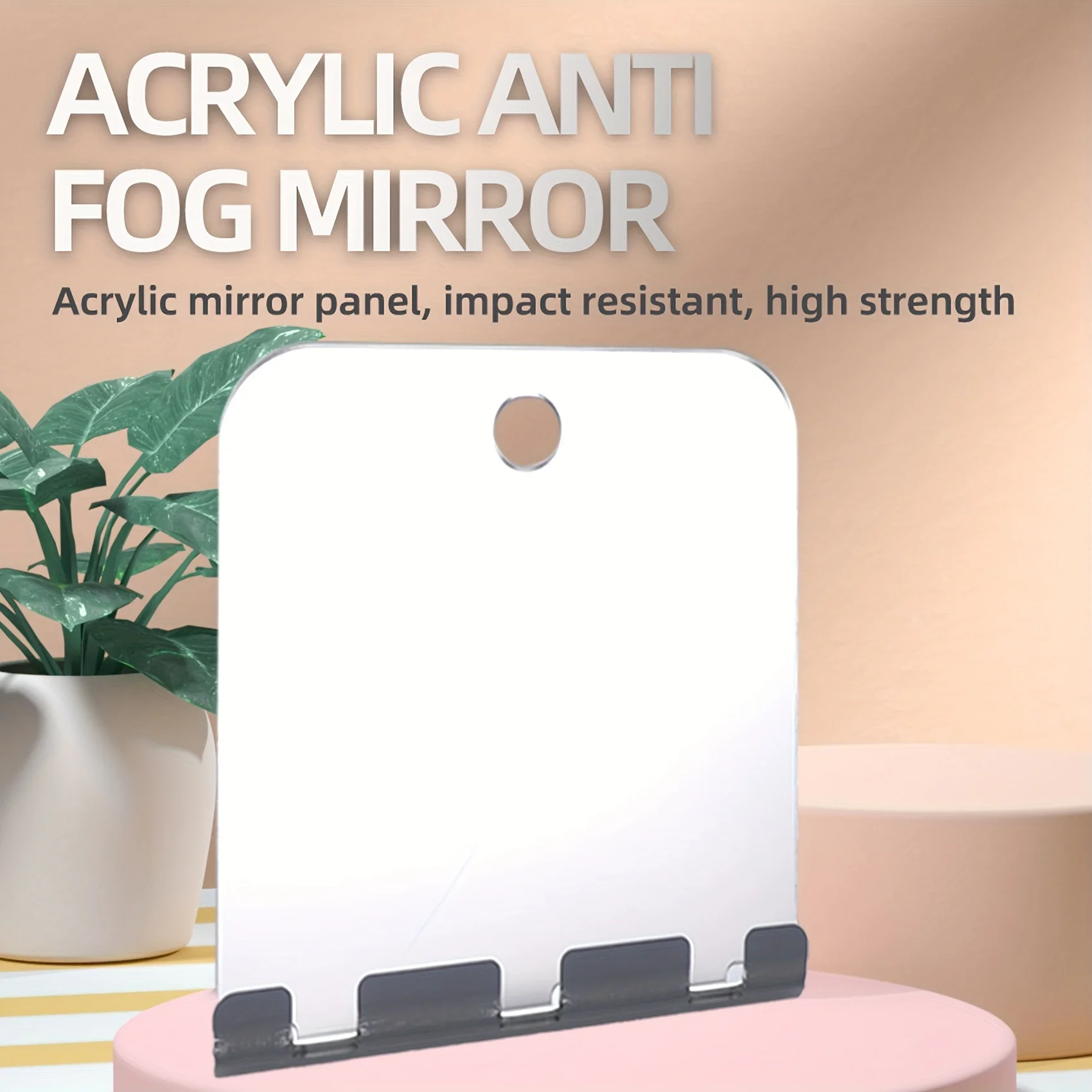 Portable handheld fog free mirror, shower mirror Shaving fog free bathroom mirror, Makeup beard beauty and travel rectangle 3