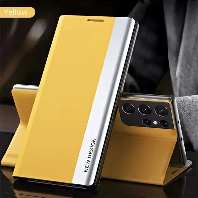 Elegant Leather Plating Magnetic Stand Flip Phone Case