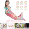 Flannel Mermaid Sleeping Bag Super Soft Luminous Mermaid Blanket Flannel Girls Mermaid Tail Blanket Gifts for Girls 3 to 6 Years 2