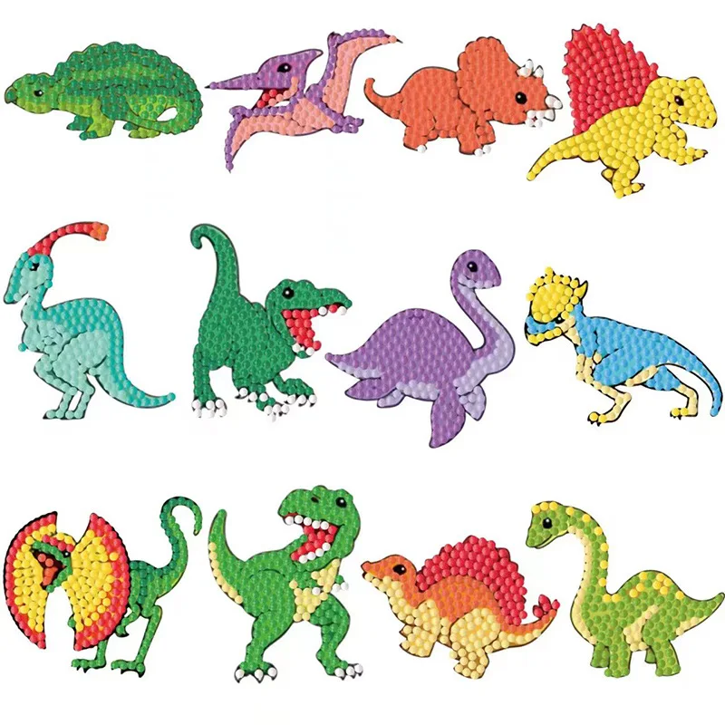 Diamond Painting Kits for Kid DIY 5D Dinosaur Mosaic Making without Frame  for Kid Easy to