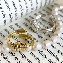 

925 Silver Original 100% Rings 18k Gold Women Unique Design Chunky Hiphop Wedding Ring Trendy Adjustable Jewellery Accessories