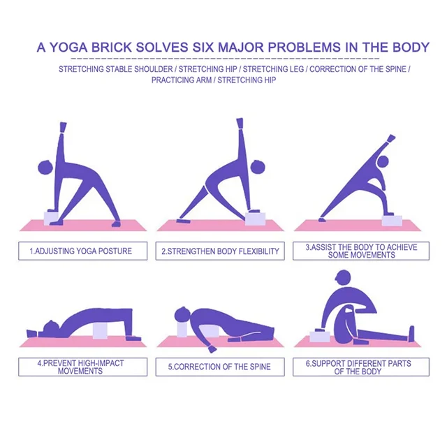 EVA Foam Yoga Block Props Brick Gym Pilates Yoga Column Back Exercise BodyBuilding Fitness Sport Workout Equipment for Home 6