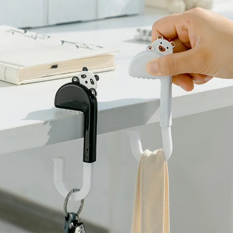 Travel Portable Plastic Bag Cute Animal Hook For Hanging Decorative Table Purse Bag Hooks Wall Hanger Holder Handbag Hanger 3