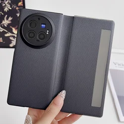 Premium PU Leather Foldable Protective Case - Full Coverage Book Style Cover - Vivo X Fold 3 (Fiber Black)