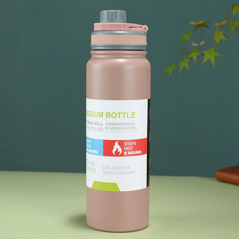 thumbnail image 1 of 800/1000ml Simple 304 stainless steel vacuum flasks Large capacity insulated cup portable thermoses Outdoor sport water bottle, 1 of 5