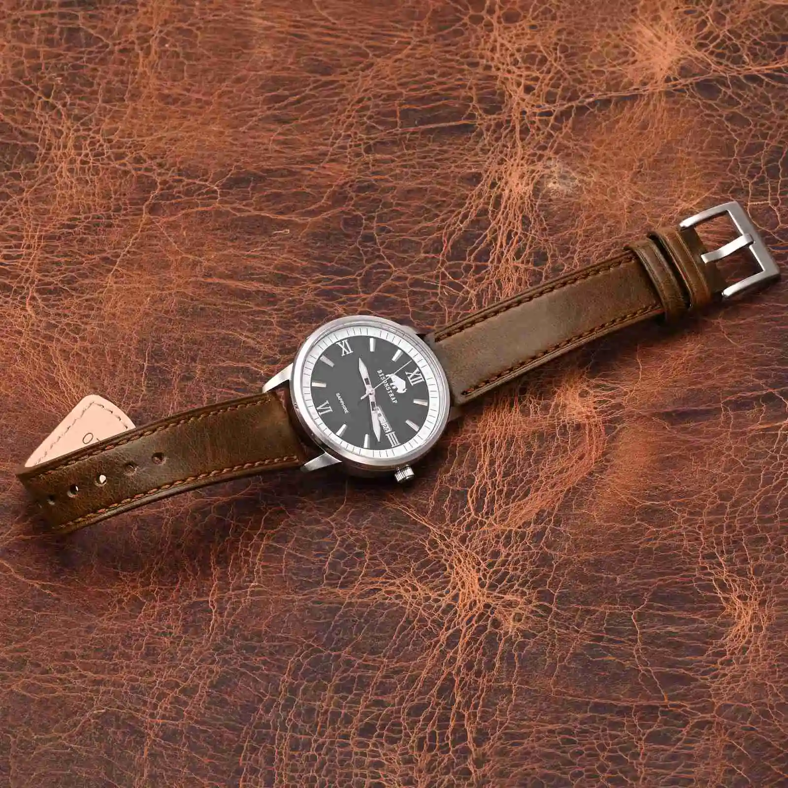 BISONSTRAP Leather Watch Band,18mm 20mm 22mm Men 's Watch Strap