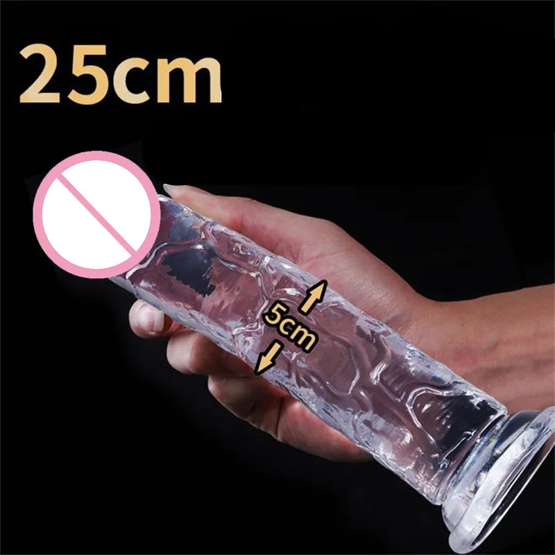 1PC 25cm Sex Toys For Women Men Jelly Realistic Dildos With Super Strong Suction Cup Artificial Penis G-spot Simulation 2# sex toys