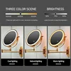 Makeup Mirror LED Smart Bath Mirrors 3x/5x/7x/10x Magnifying Double Side USB Charging Bathroom 3 Color Light Cosmetic Mirrors 4