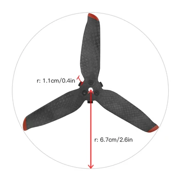 Le pale dell'elica in fibra di carbonio sono adatte per gli accessori per droni aeronautici DJI FPV Combo