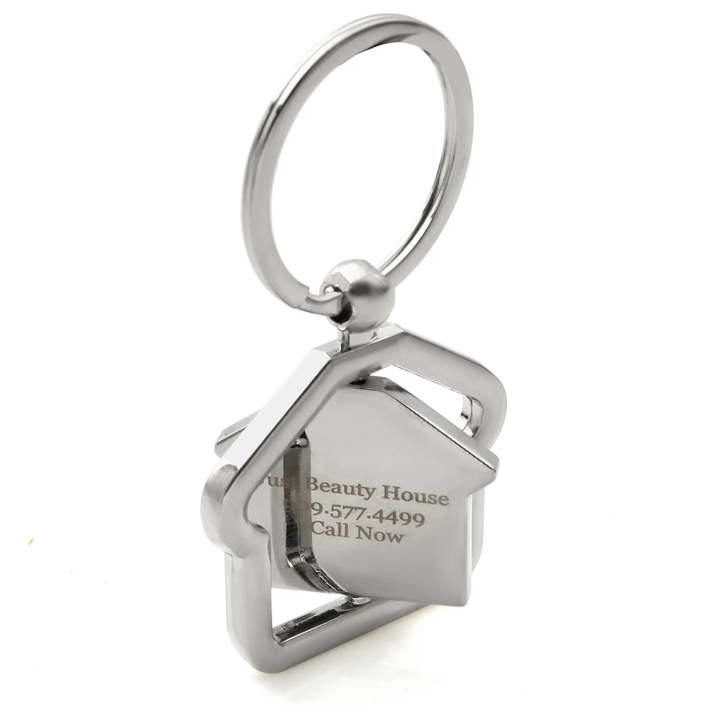 

10-Pack Personalized House Design Key Chains 360 Degree Rotational Keychains