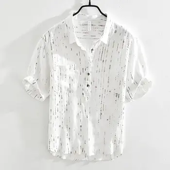 Abbigliamento estivo da uomo 2025 Camicia versatile casual di nuova moda Top a maniche corte stampato allentato sottile