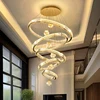 Modern Crystal Chandelier Lustre Stair Pendant Lights Duplex Architecture Living Room Pendant Lights Home Decoration Lighting 5
