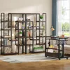 6-Tier Bookshelf 70.9 inch Tall Bookcase 2 Pack, Vintage Industrial 12-Shelf Display Shelves Book Storage Organizer 4