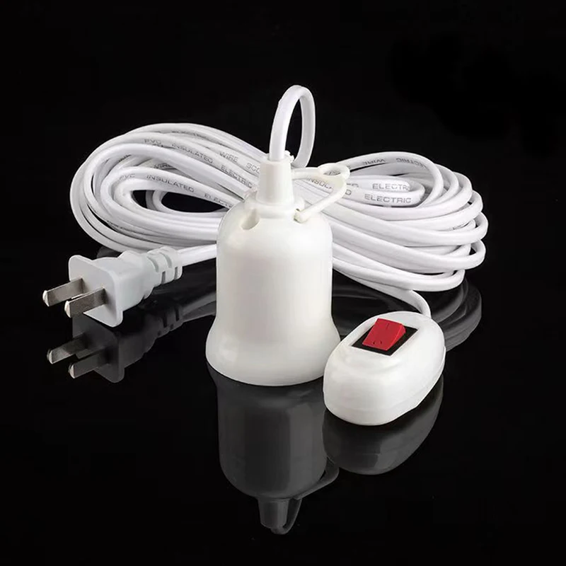 E27 250V 5A Suspension Universal Screw Socket With Switch Lamp Plug Holder Adapter Converter With Switch Lamp 2.3m Wire Length
