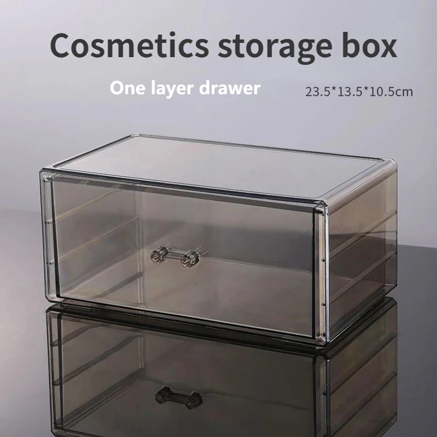 Multi-layer Drawer Acrylic Transparent Makeup Storage Organizer Large Cosmetic Display Case Stackable Drawers Dresser 5