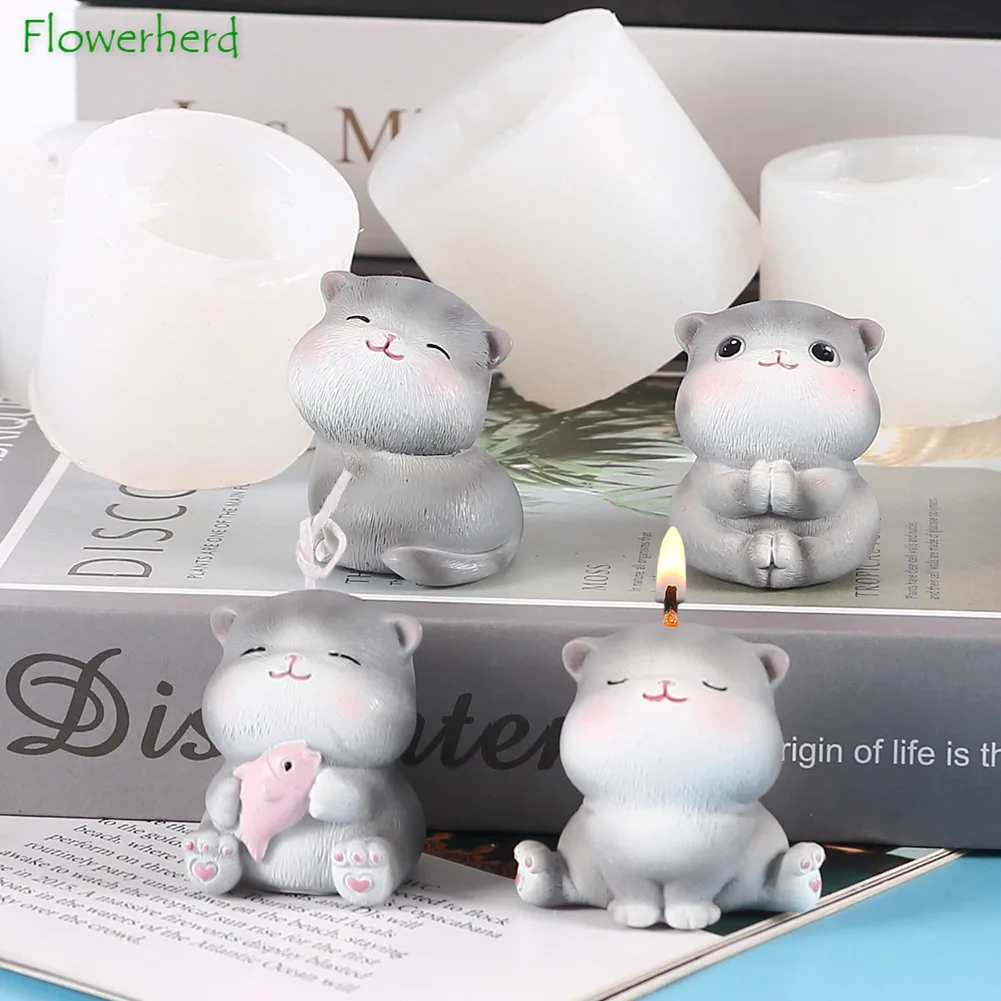 

3D Cat Cake Silicone Mold Various Shapes Cartoon Animal Cat Chocolate Silicone Mold Handmade Candle Mold Candle Making