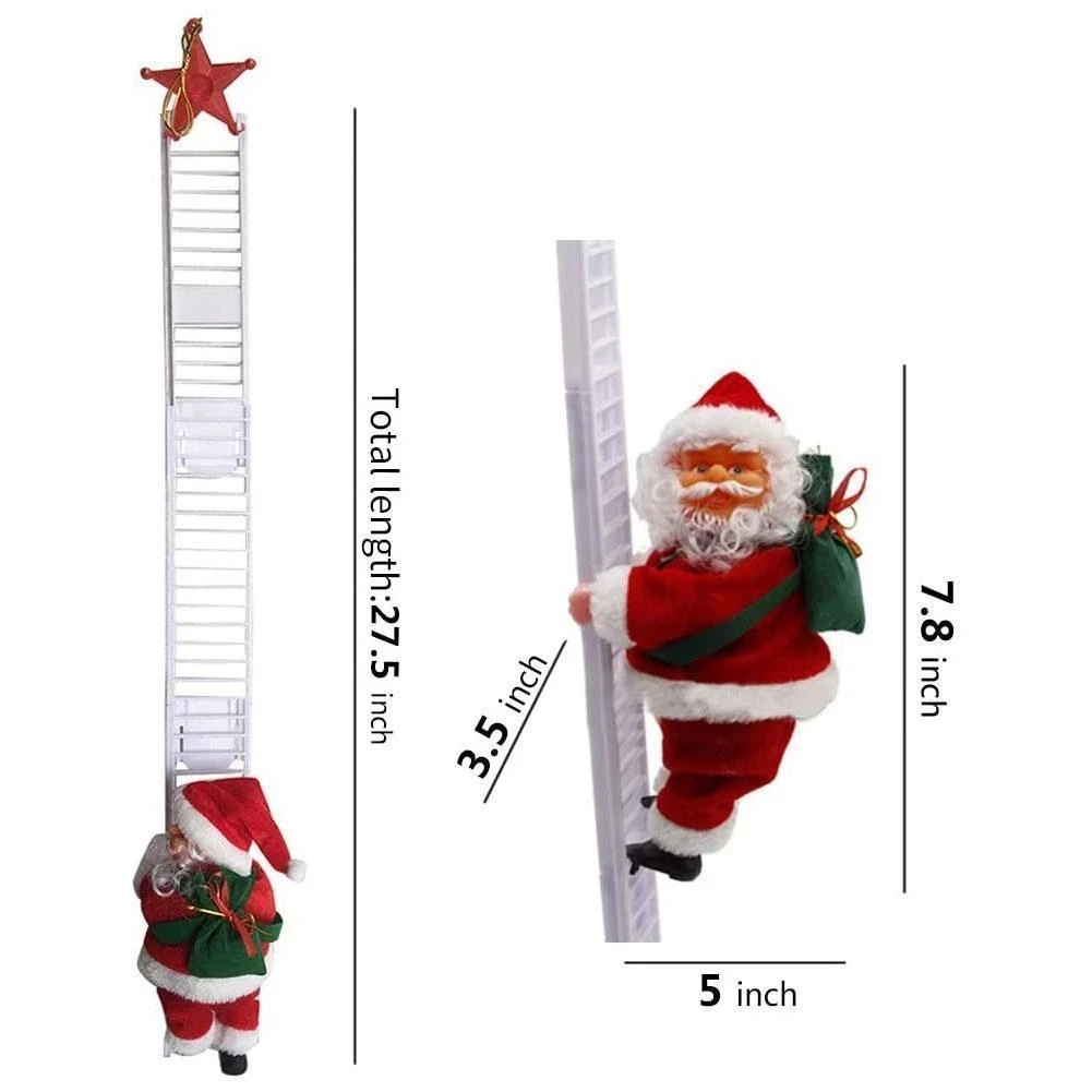 Funny Christmas Santa Claus Electric Climb Ladder Hanging Ornaments Kids Decoration New Christmas Year Decor Tree Party Gift
