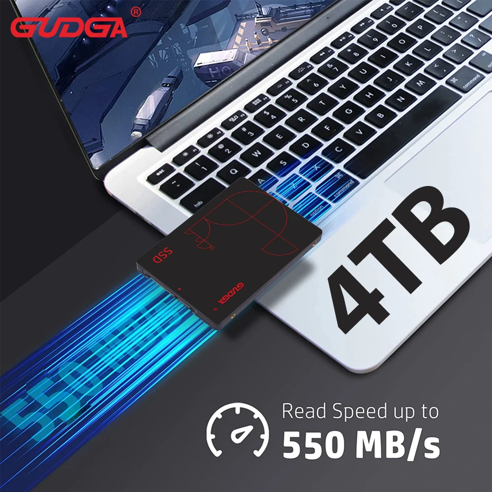 Gudga-unidade Interna de Estado Sólido de Alta Velocidade Ssd Sata 4tb 2tb 1tb Polegada 500 Mbps Hdd para Laptop Micro Computador
