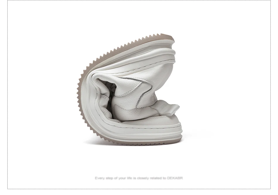 Men&rsquo;s White Leather Ankle Boots &ndash; DEKABR