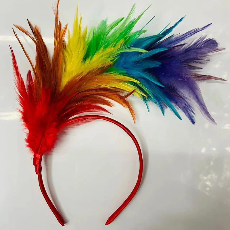 1PC Feather Headband Flapper Burlesque Dance Performance Hair Band Halloween Christmas Festival Party Headpiece Hair Accessories