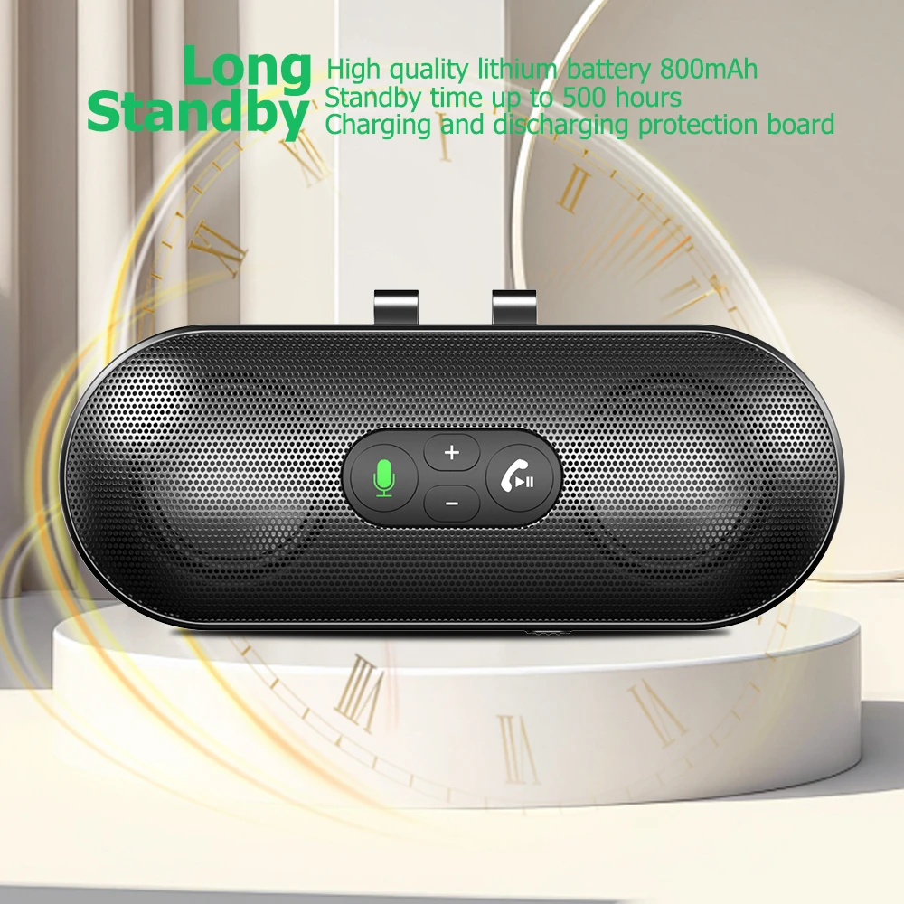 Bluetooth Speaker Handsfree Car Kit with Sun Visor Clip and MP3 Music Player