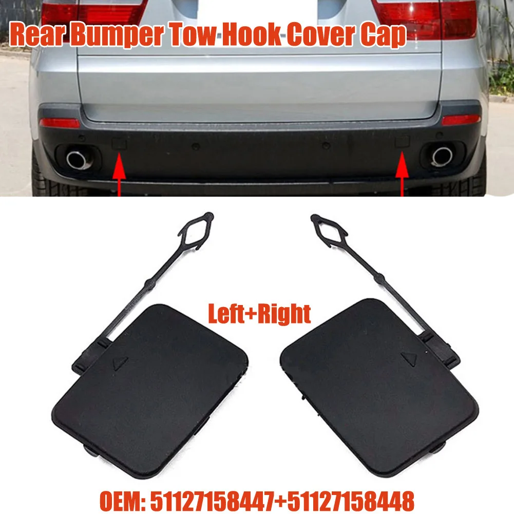1pcs Suitable For BMW E70 Left And Right Side Hook Cover Rear Bumper Trailer Cover Left 51127158447 + Right 51127158448