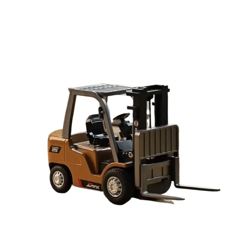 Mini Desktop Alloy RC Forklift Engineering Vehicle 1:64 Scale Remote Control Toy with Independent Controls Perfect Gift for Boys