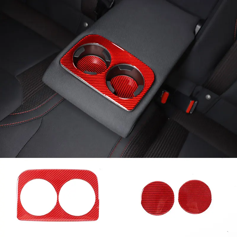 

For Subaru WRX 2021-2023 Water Cup Mat Car Rear Drain Cup Holder Panel Soft Carbon Fiber Interior Accessories