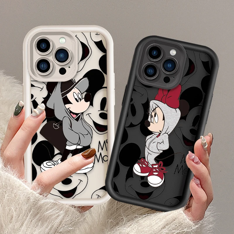 Disney Mickey Minnie Mouse per Apple iPhone 15 14 13 12 11 Mini XS XR X 8 7 Pro Max Plus custodia morbida per telefono con scala a occhi