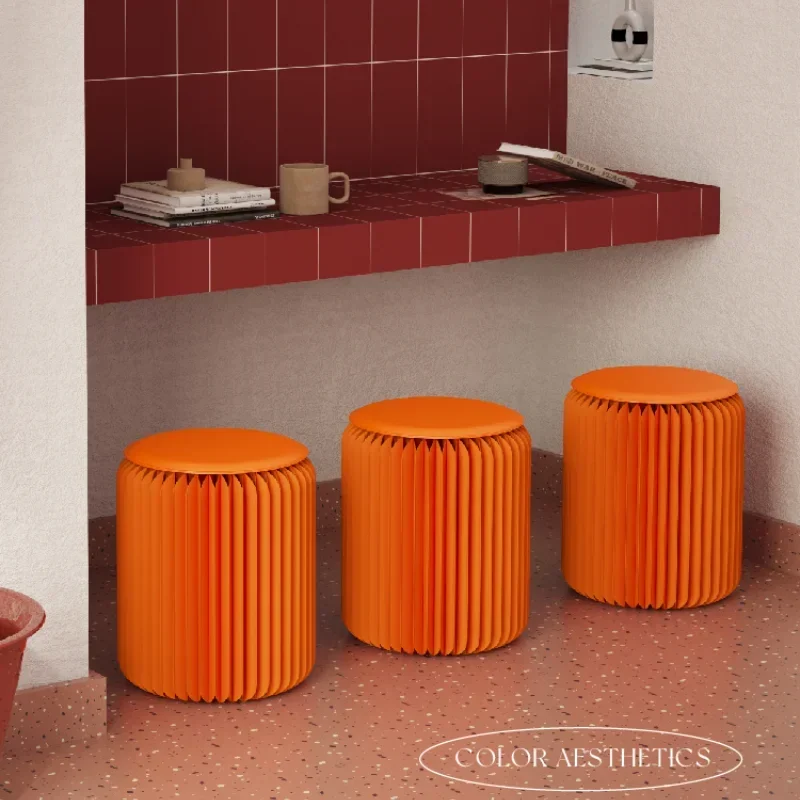 18-paper Folding Low Stool,Sofa, Bench, Small Apartment, Shoe Changing Stool, Dopamine Living Room, Fashionable