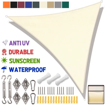 Triangle Sun Shade Sail – UV Block Outdoor Canopy with Mounting Kit 1
