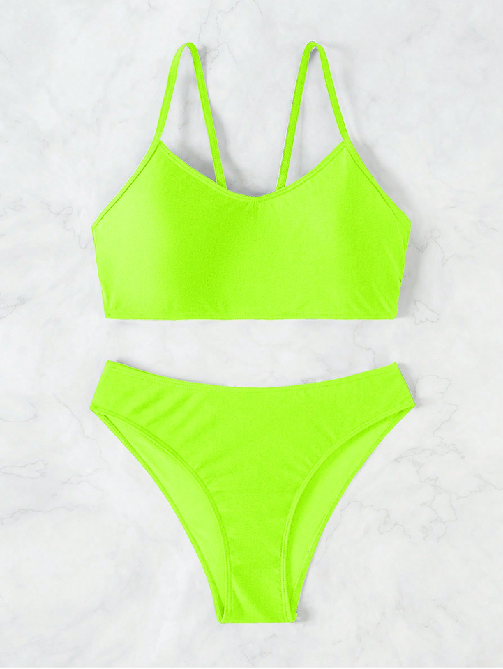 Printed foreign trade strap bikini conspicuous star support color