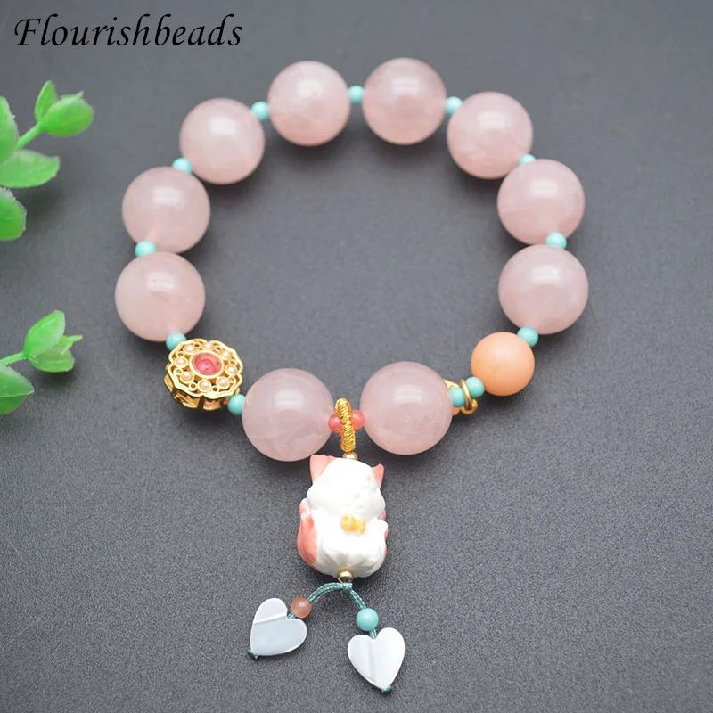 

Браслет из натурального камня с круглыми бусинами, 14 мм