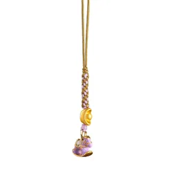 Lucky Horse Zodiac Phone Strap: Anti - Loss Chinese Style Lanyard & Cute Keychain Accessory (Purple)