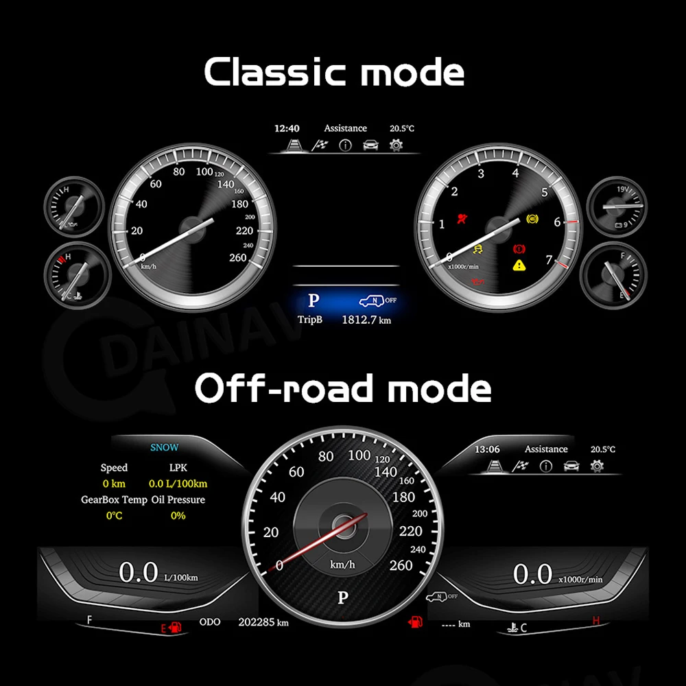Panel de Instrumentos con Velocímetro Digital de 12.3'' para Toyota Alphard Vellfire Anh20 AGH20 AH20 AH30, Pantalla LCD para el Tablero 3
