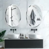 Frameless Oval Wall Mirror High Definition Elliptical Vanity Mirror with Beveled Silver Edge for Bathroom Bedroom Livingroom 6